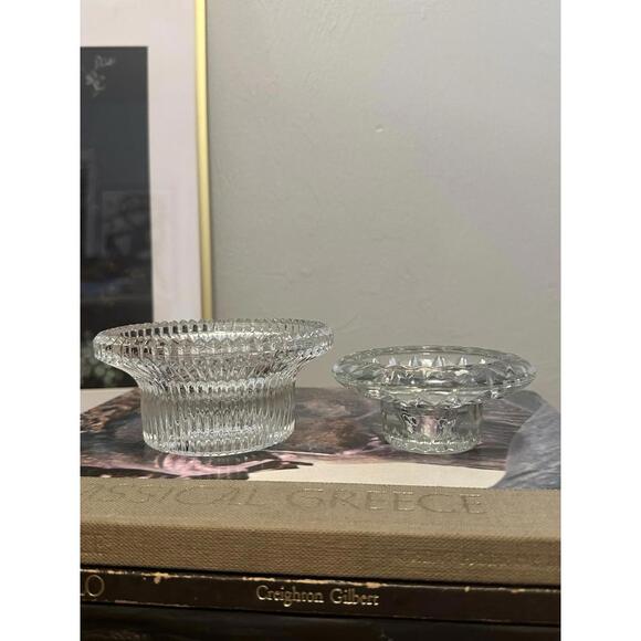 4 Vintage Clear Glass Candleholders Indiana Glass Kig Malaysia Luminessence - Picture 3 of 5